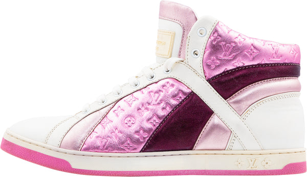 louis vuitton white and pink sneakers
