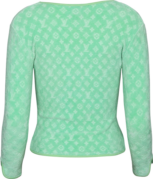 Louis Vuitton Coral Pink Velour Jacket Monogram Logo Print