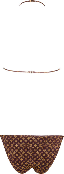 Louis Vuitton Brown Chain Logo Bikini