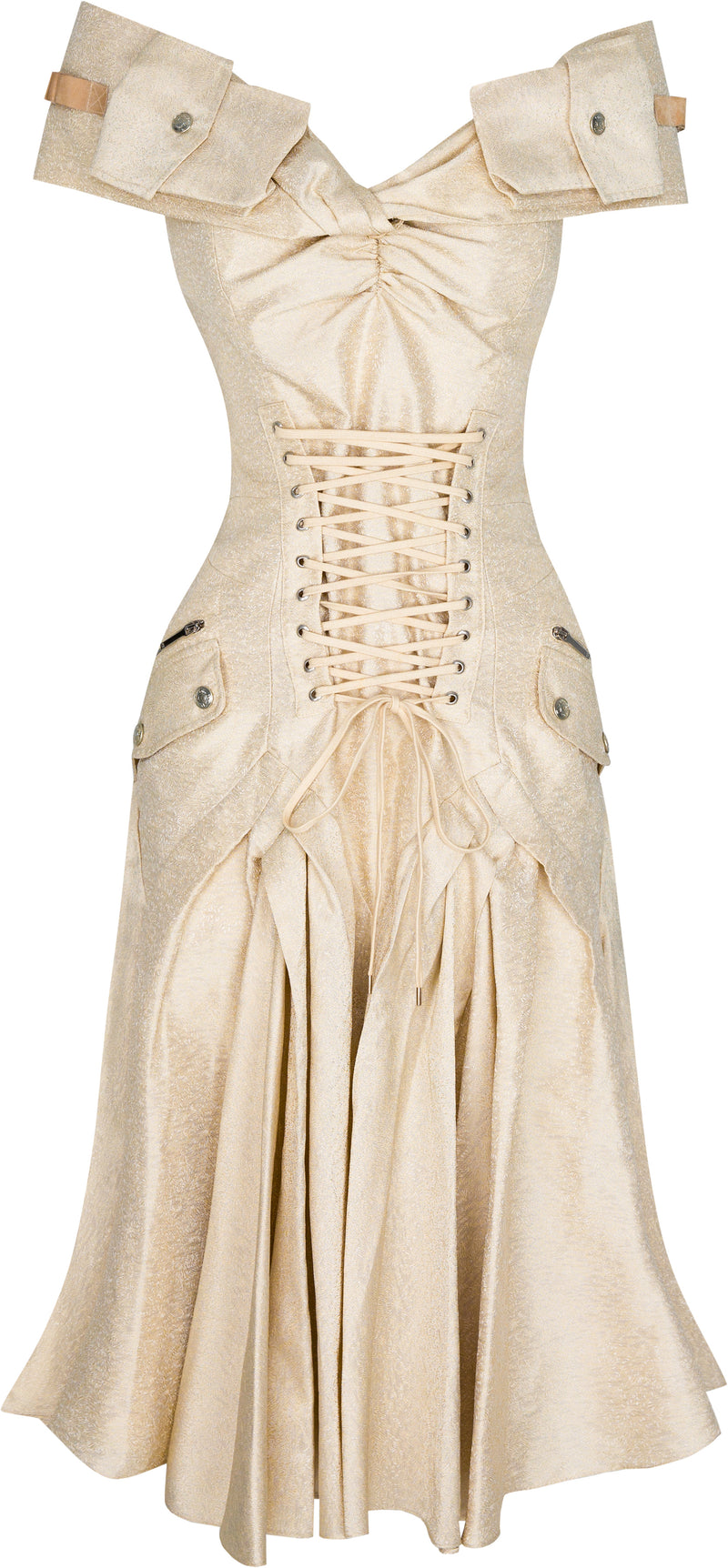 Christian Dior Spring 2003 Silk Jacquard Corset Dress