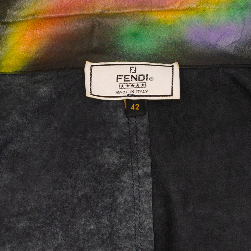 Fendi Spring 2000 Runway Silk Chiffon Leather Jacket