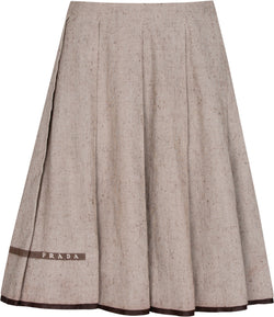 Prada Spring 1999 Runway Tweed Logo Skirt