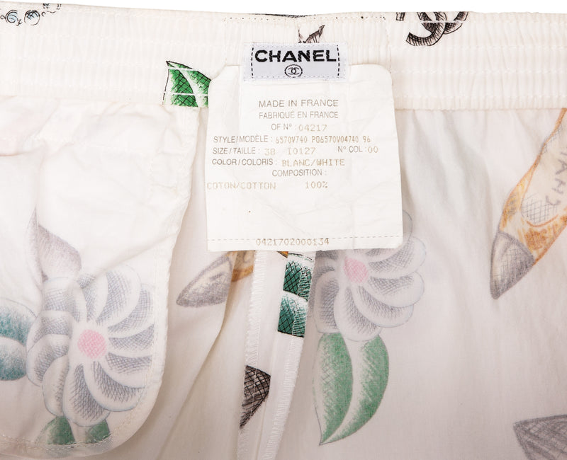 Chanel Spring 1996 Runway Printed Lounge Shorts