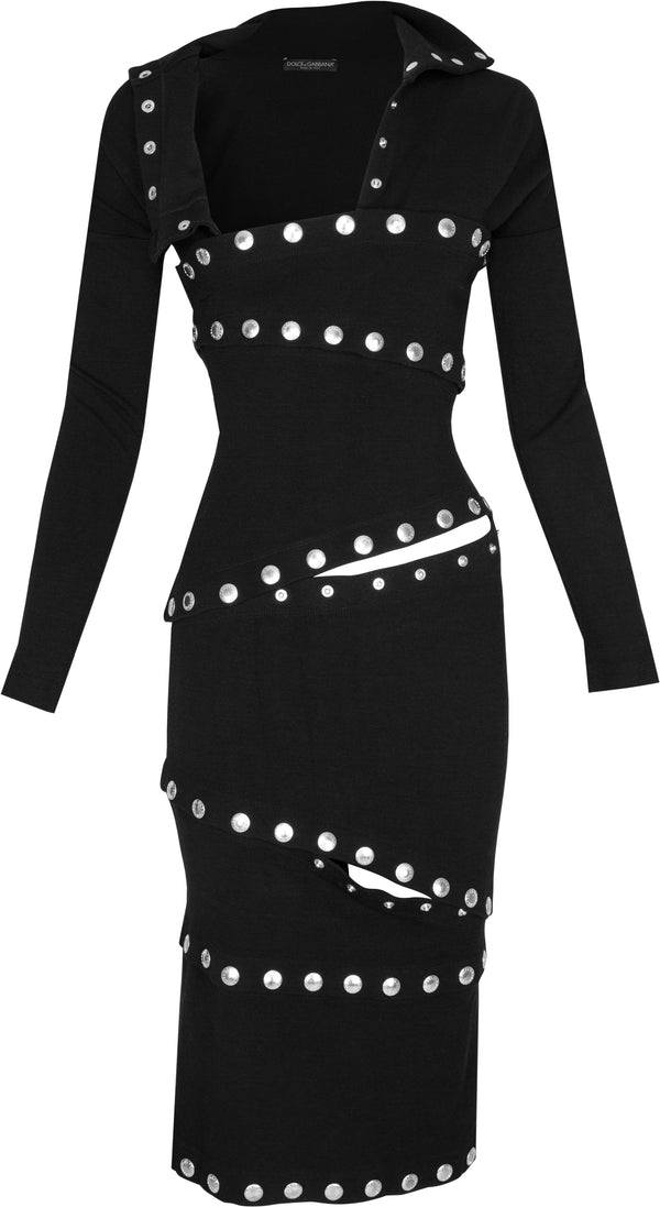 Dolce & Gabbana Fall 2003 Runway Snap Convertible Knit Dress