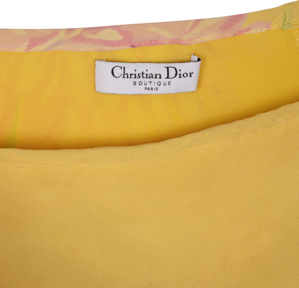 Christian Dior Fall 2003 Silk Chiffon Printed Maxi Skirt