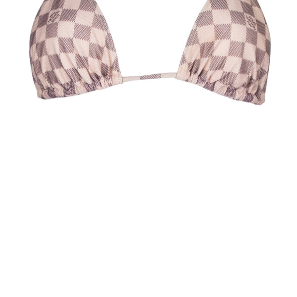 LOUIS VUITTON Vintage Damier Swimwear Swimsuit Bikini Set #38 Brown RankAB