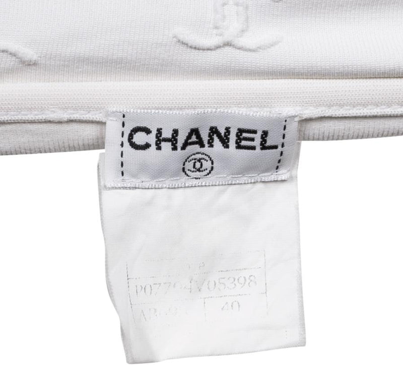 Chanel Spring 1997 White Logo Crop Top