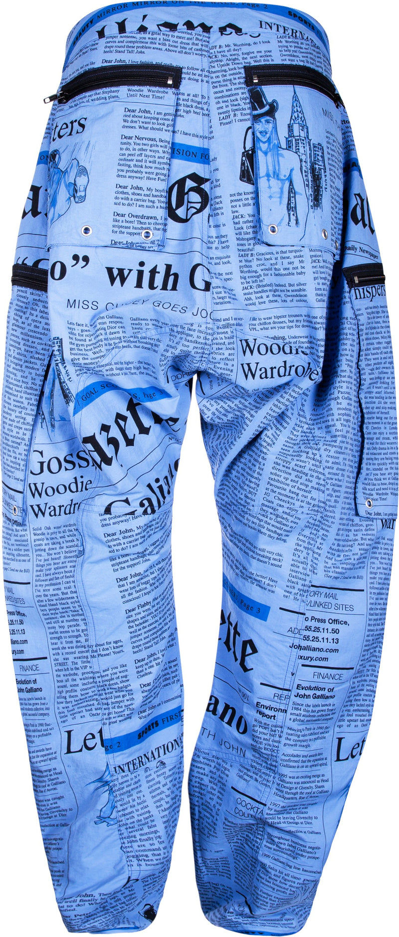 John Galliano Gazette Newspaper Track Pants