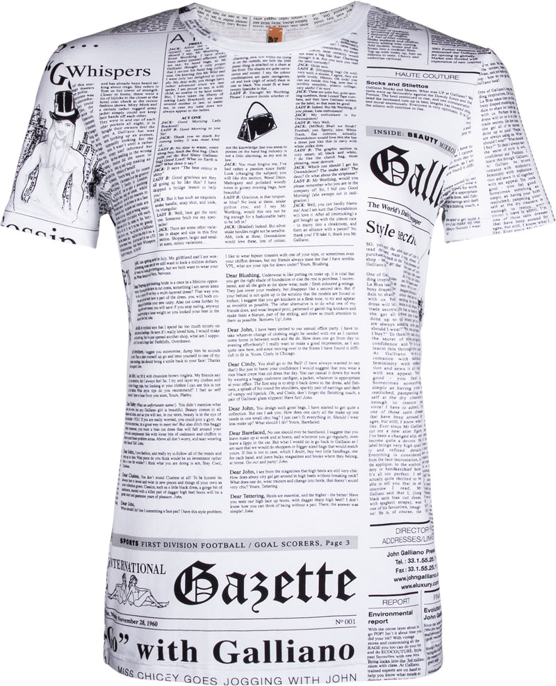 John Galliano Gazette Newspaper Tee Shirt