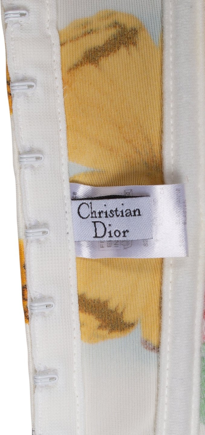 Christian Dior Spring 2002 Runway Stamp Printed Bustier Top
