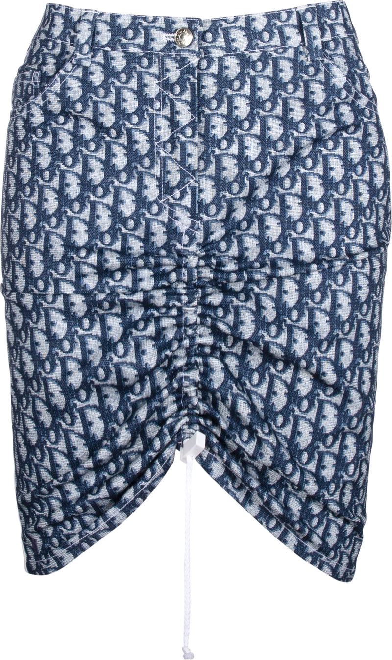 Christian Dior Navy Diorissimo Ruched Skirt