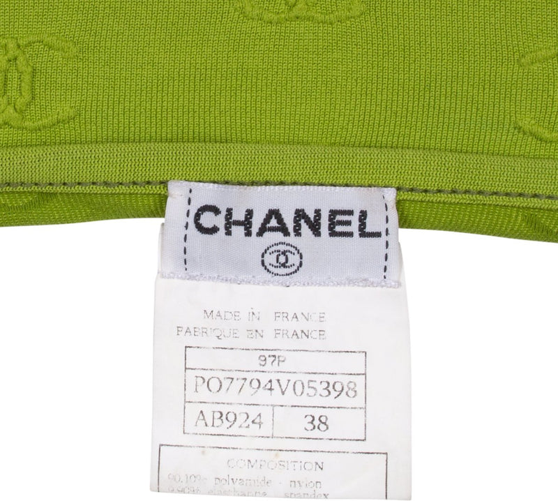 Chanel Spring 1997 Green Logo Crop Top