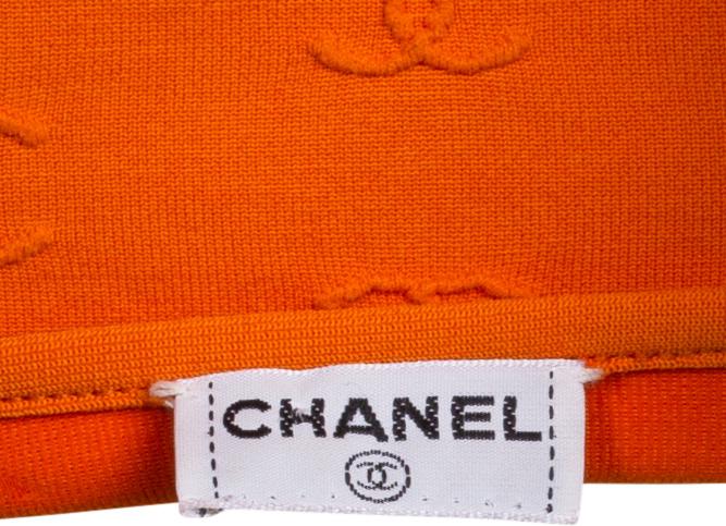 Chanel Spring 1997 Orange Logo Crop Top