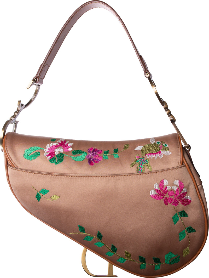 Christian Dior Limited Edition Floral Embroidered Saddle Bag