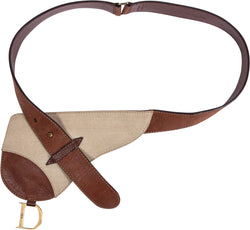 Christian Dior Canvas Leather Saddle Waist Bag