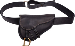 Christian Dior Black Leather Saddle Waist Bag