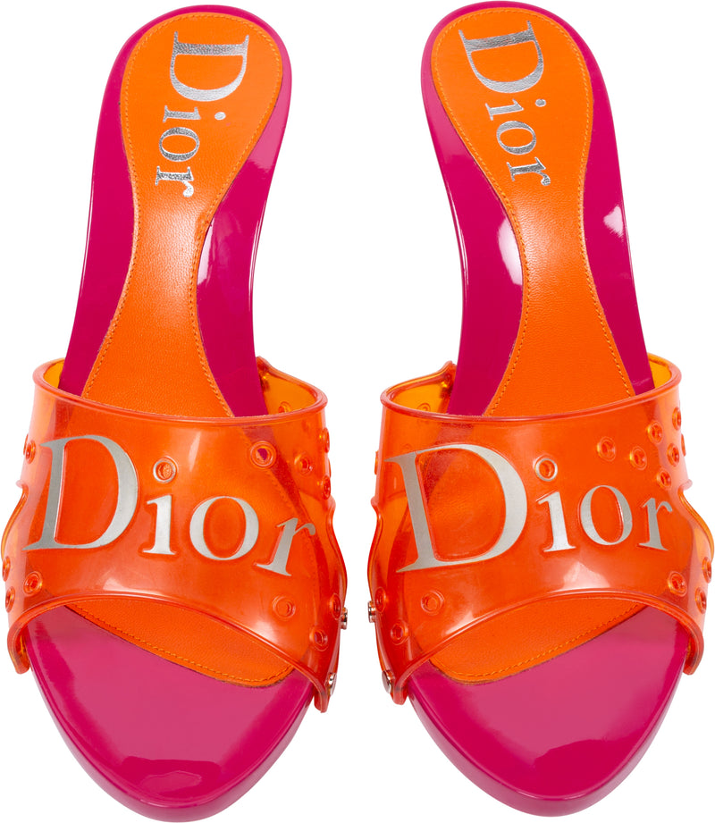 Christian Dior Jelly Logo Platform Sandals