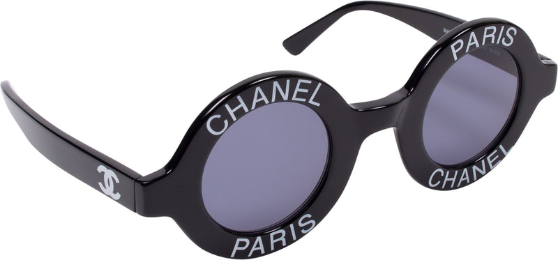 Vintage 1993 Iconic CHANEL PARIS Spelled Narrow Frame Black