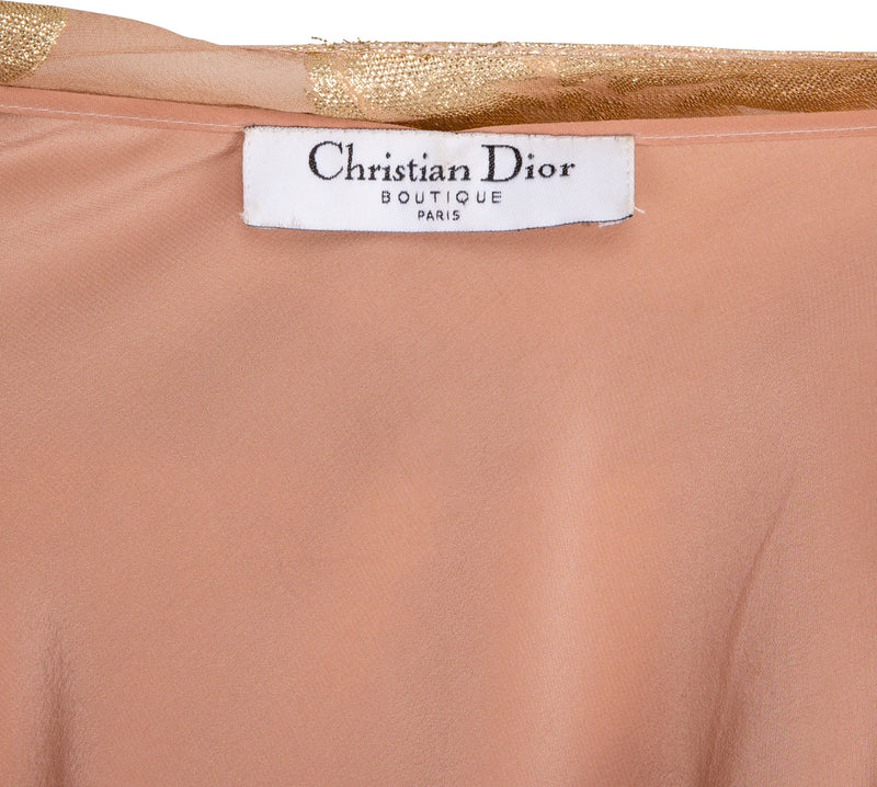 Christian Dior Fall 2004 Silk Chiffon Logo Belted Gown
