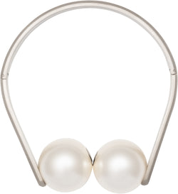 Chanel Spring 2014 Runway Pearl Metal Headphone Choker Necklace
