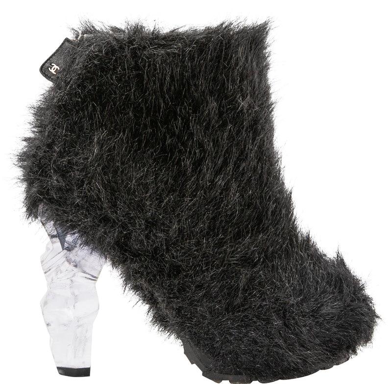 chanel boots with fur