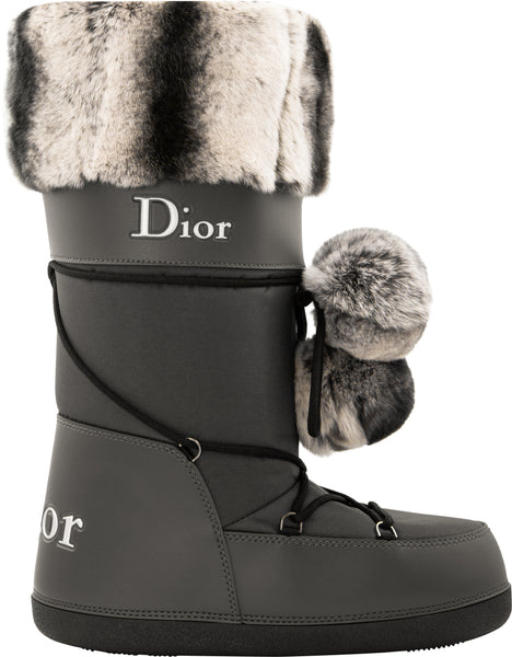 Christian Dior Black Logo Moon Boots | EL CYCER