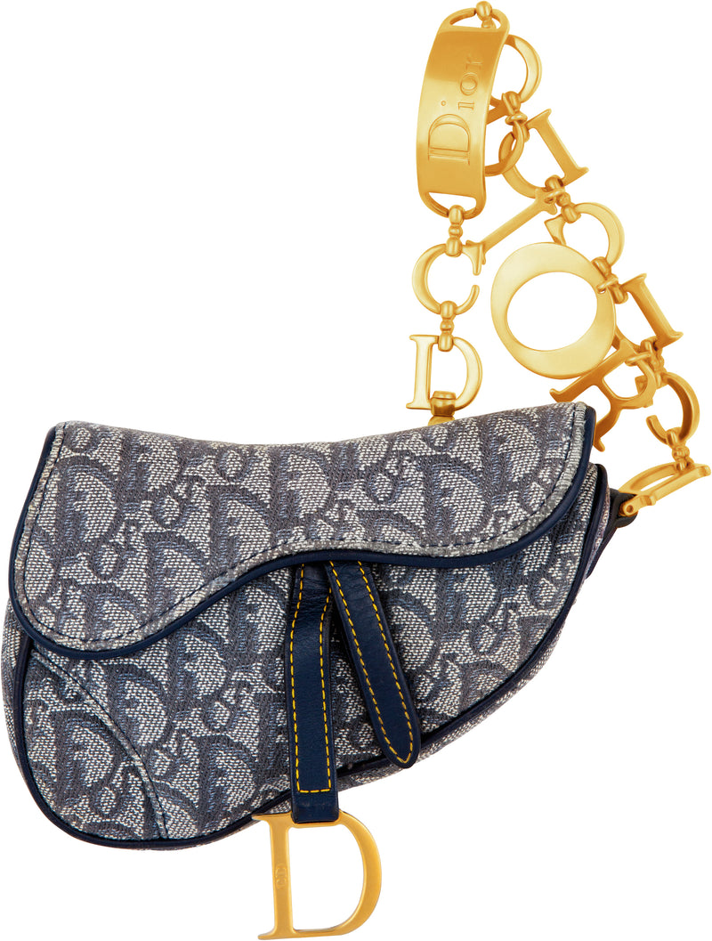 Christian Dior Vintage Diorissimo Saddle Pochette Blue - A World Of Goods  For You, LLC