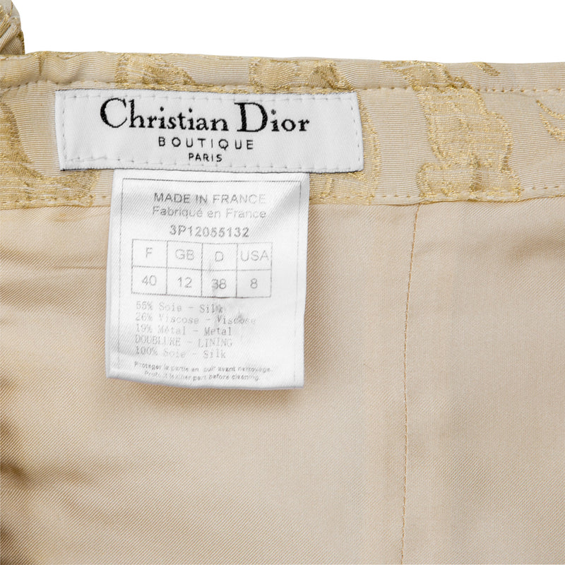 Christian Dior Spring 2003 Silk Jacquard Corset Top