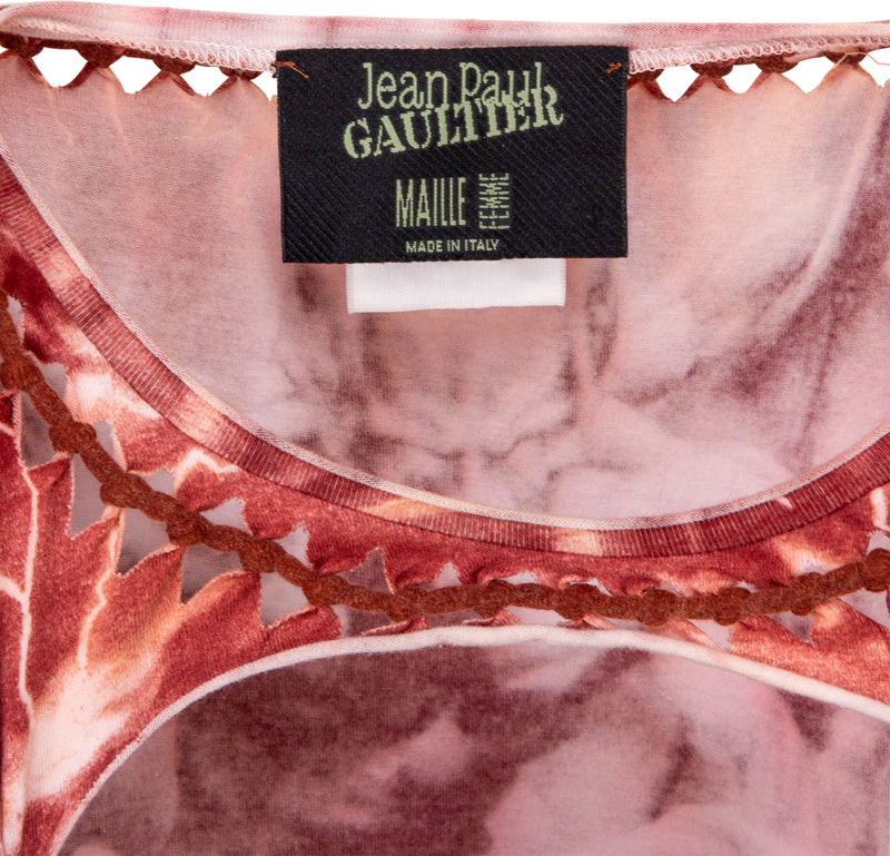 Jean Paul Gaultier Spring 2001 Printed Cutout Dress