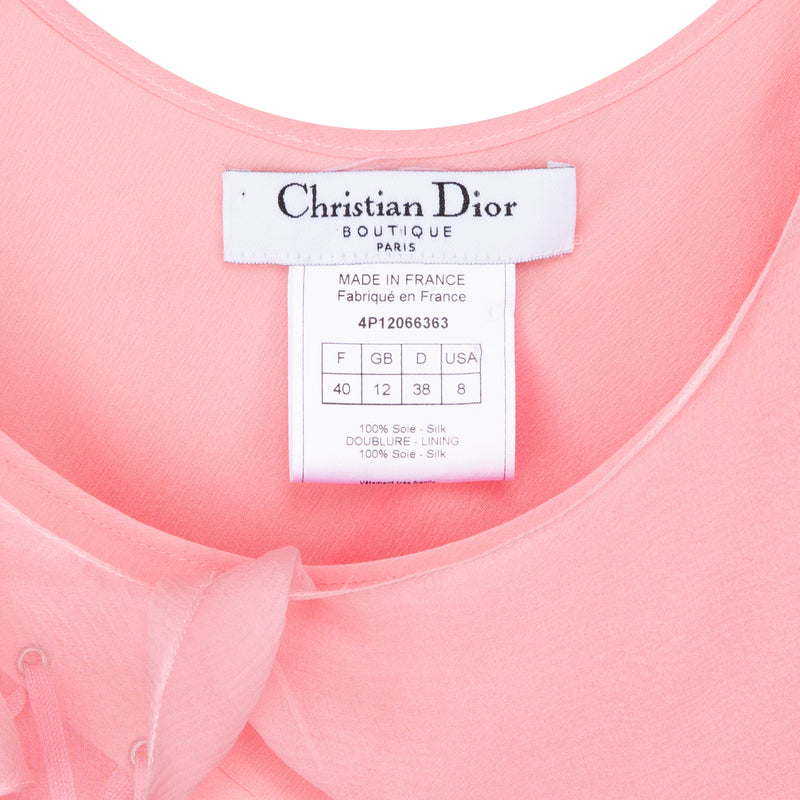 Christian Dior Spring 2004 Silk Chiffon Ruffle Gown