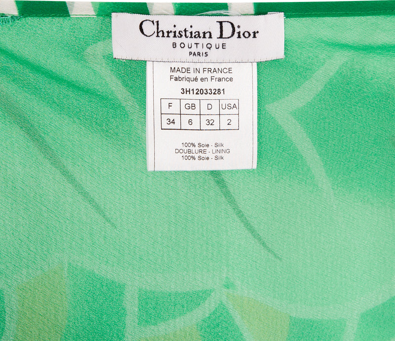 Christian Dior Fall 2003 Runway Silk Chiffon Printed Skirt