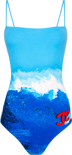 Chanel Spring 2002 Surf Collection Printed One-Piece