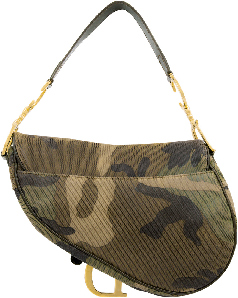 Christian Dior Spring 2001 Camouflage Printed Saddle Bag