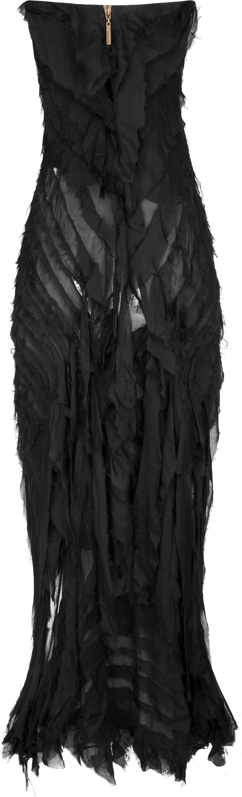 Roberto Cavalli Fall 2001 Runway Distressed Silk Gown