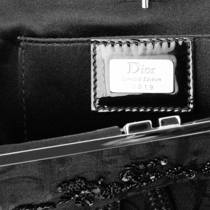 Christian Dior Vintage Limited Edition Embroidered Saddle Bag Blue