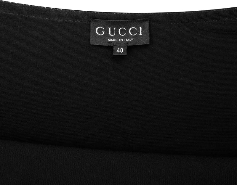 Gucci Fall 1997 Runway Black Leather G Choker Gown
