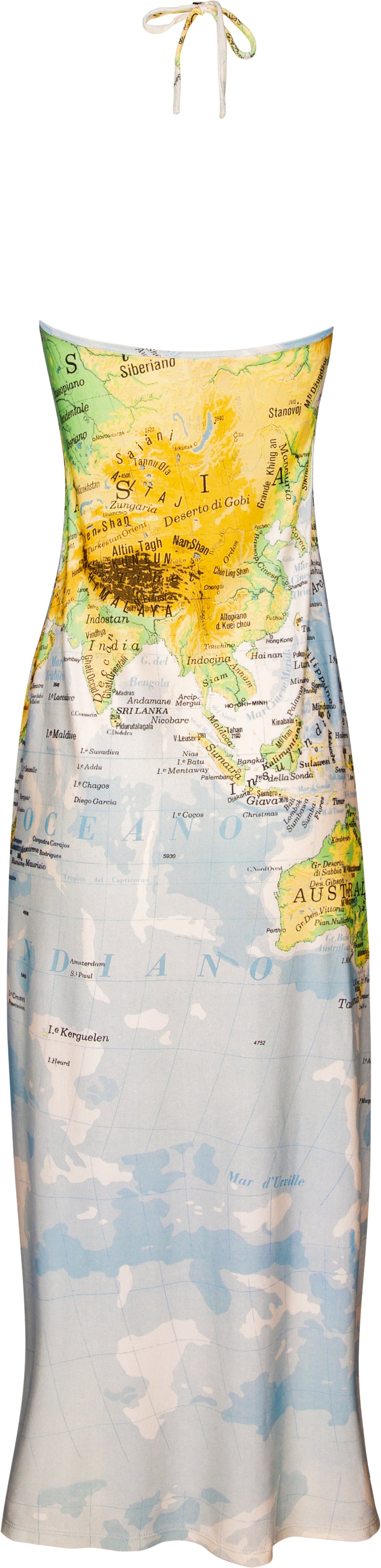 Roberto Cavalli World Map Printed Dress