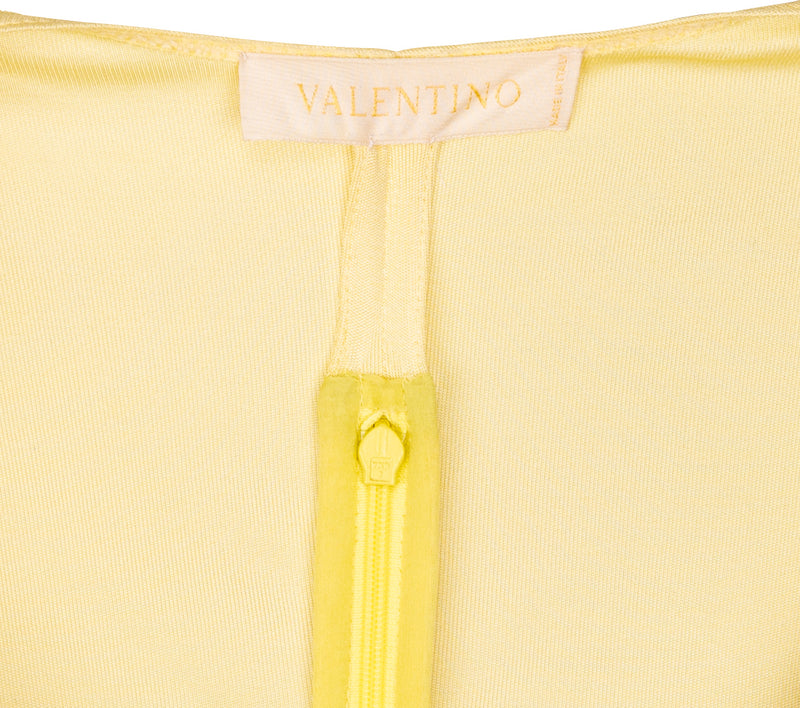 Valentino Spring 2004 Runway Yellow Ruched Dress