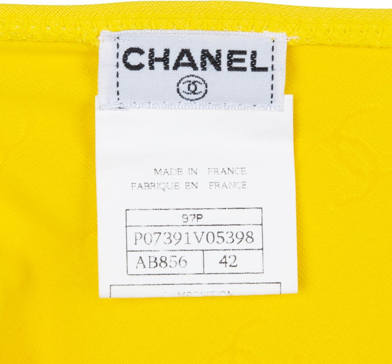 Chanel Spring 1997 Yellow Embroidered Logo Jumpsuit