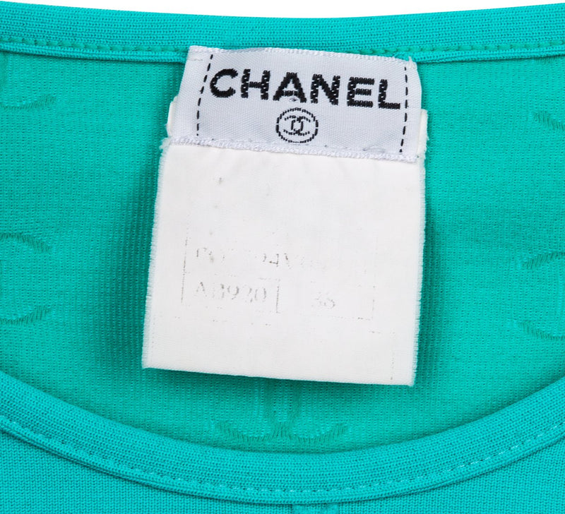 Chanel Spring 1997 Teal Logo Crop Top
