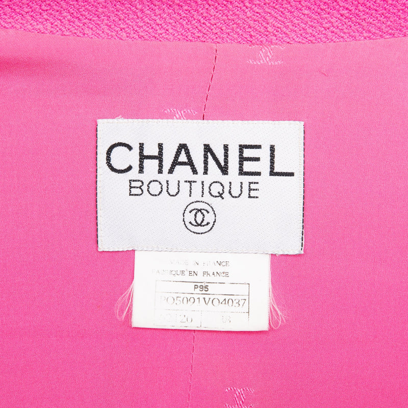 Chanel Spring 1995 Runway Tweed Cropped Pink Blazer