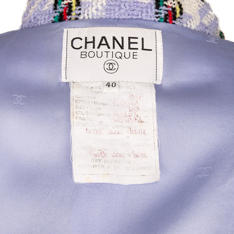 Chanel Spring 1995 Blue Tweed Campaign Runway Suit