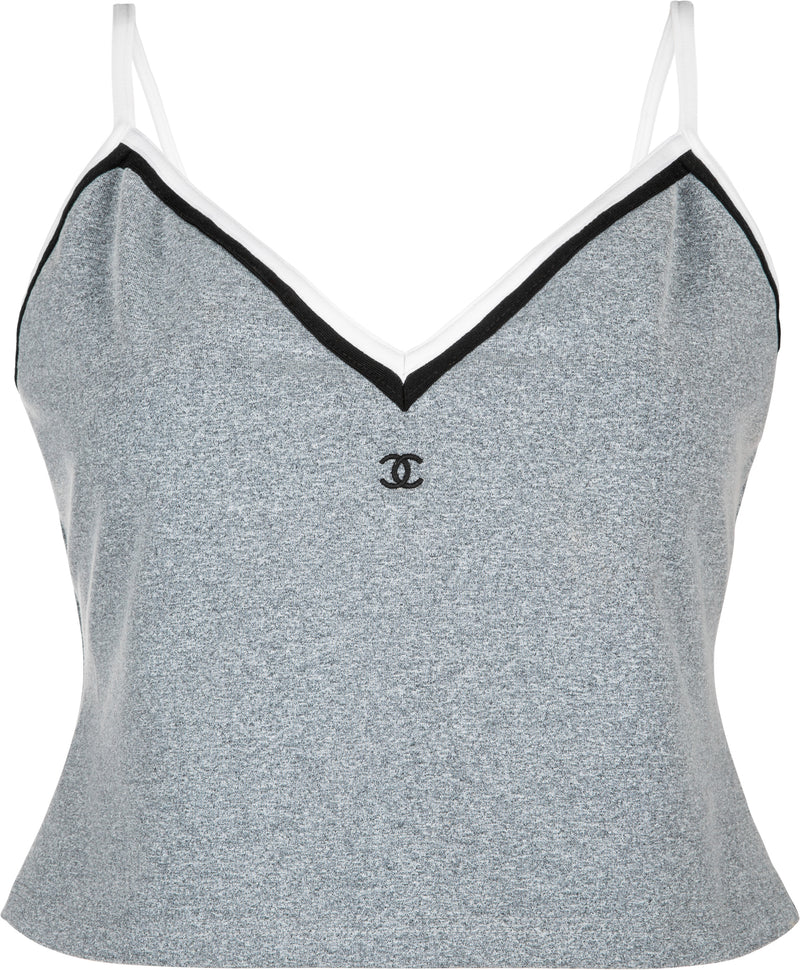 Chanel 2004 Sport Line Mesh Panel Tank Top #38 in White