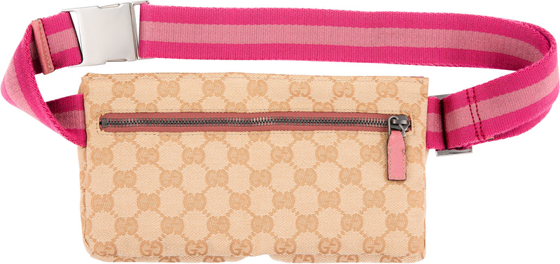 Gucci Monogram Canvas Crossbody Belt Bag