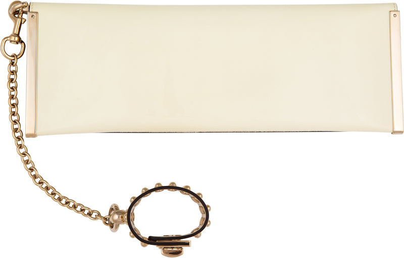 Gucci Patent Studded Wristlet Logo Clutch Bag