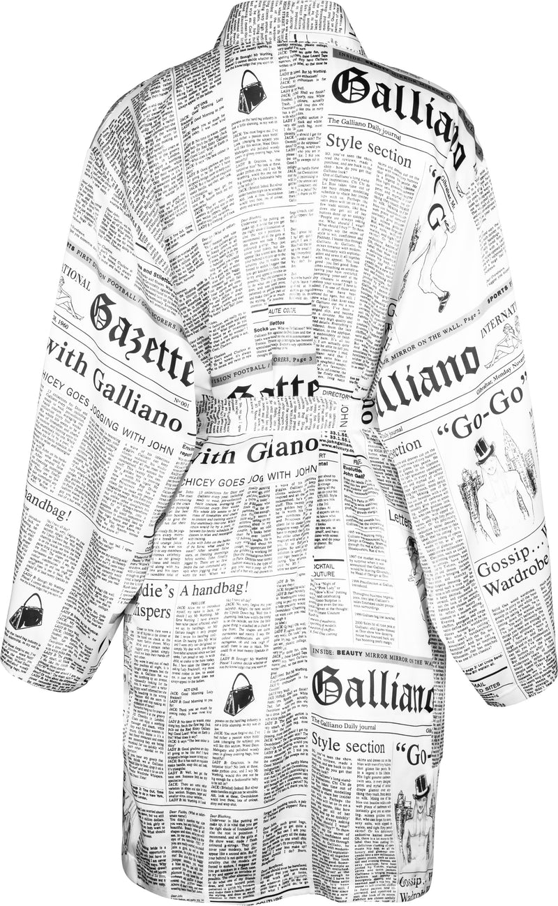John Galliano Gazette Newspaper Printed Robe