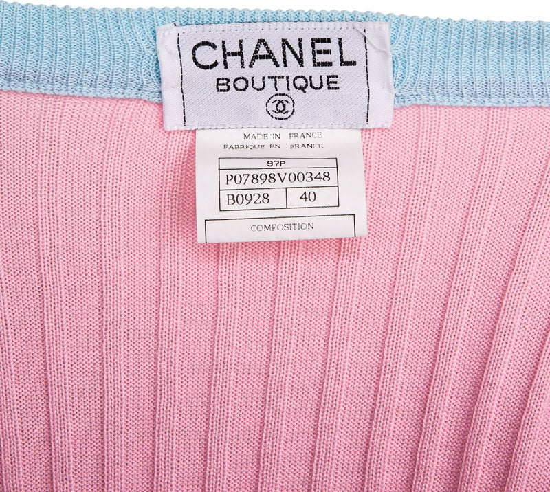 Chanel Spring 1997 Pink Logo Button Top