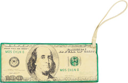 Moschino Suede Dollar Print Currency Clutch Bag