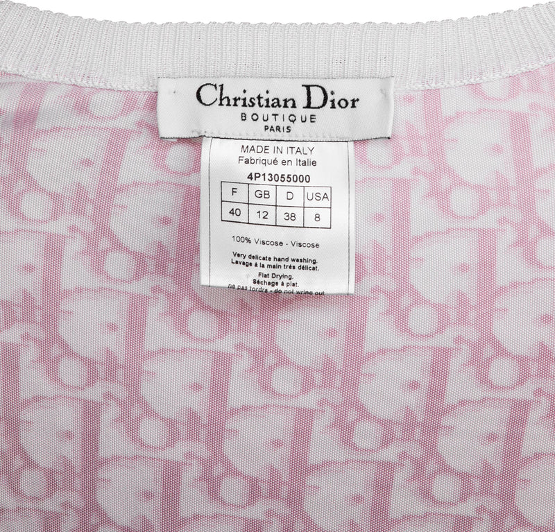 Christian Dior Diorissimo Girly Silk V-Neck Top