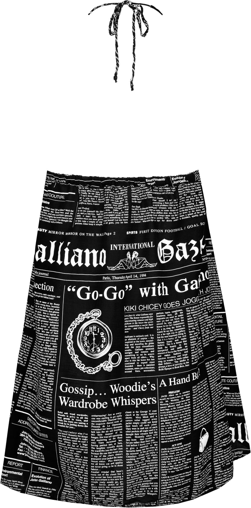 John Galliano Gazette Newspaper Halter Dress